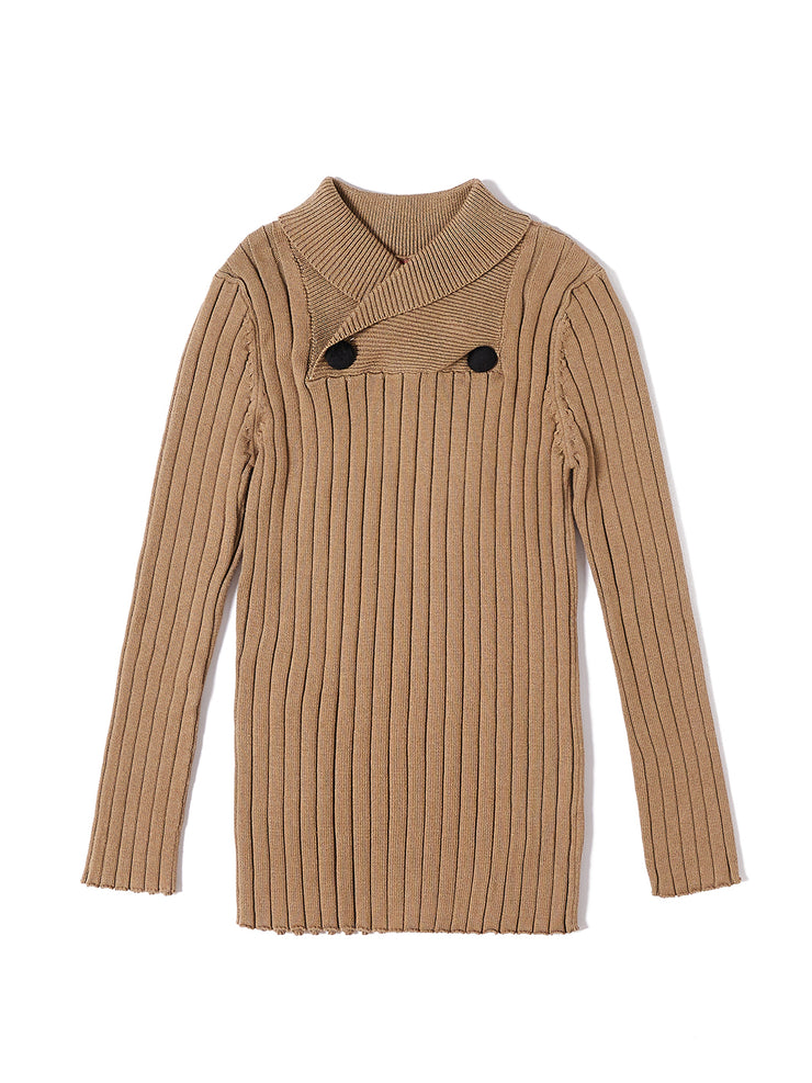 Shawl Collar Sweater - Beige