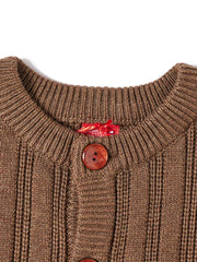 Cardigan Thin Braid Design Sweater
