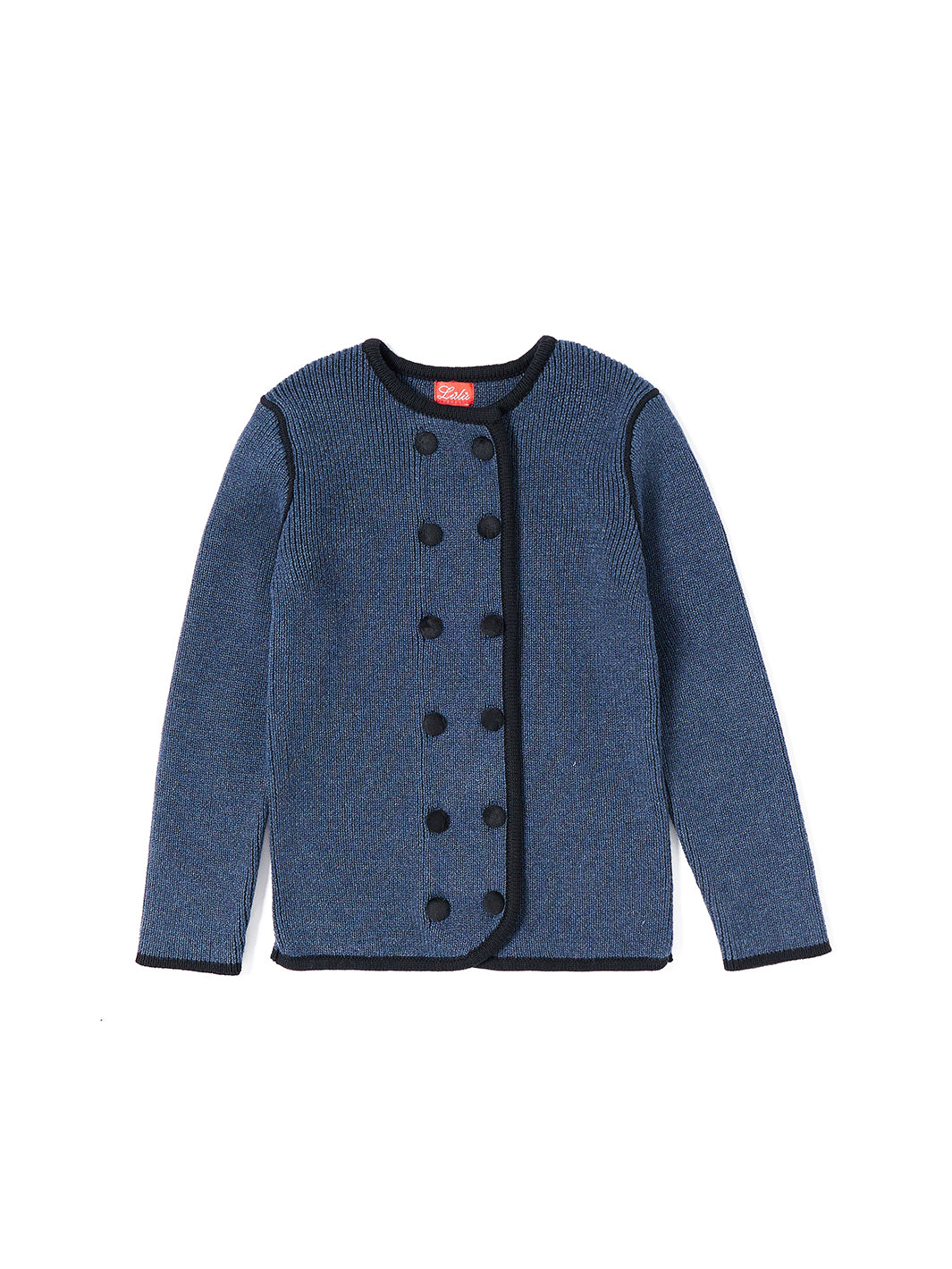 Jacket Overlap Piping Collar Sweater