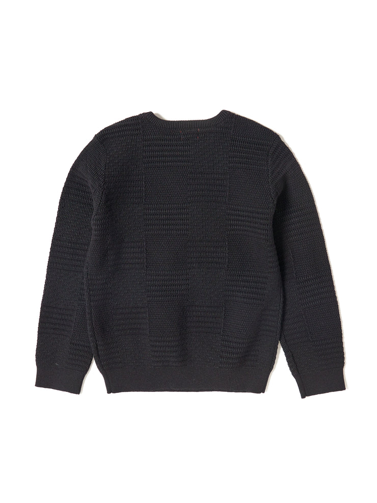 Square Design Shimmer Sweater - Black