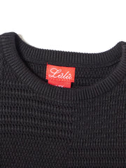 Square Design Shimmer Sweater - Black