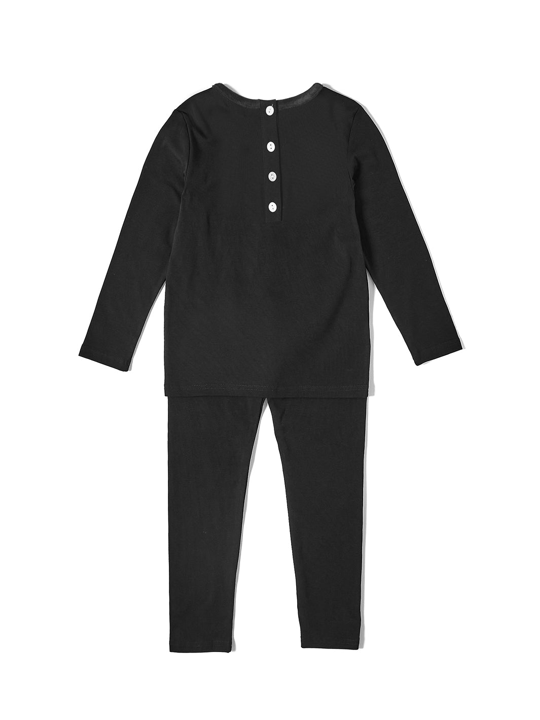 Combo Gingham High Cut Collar Robe - Black