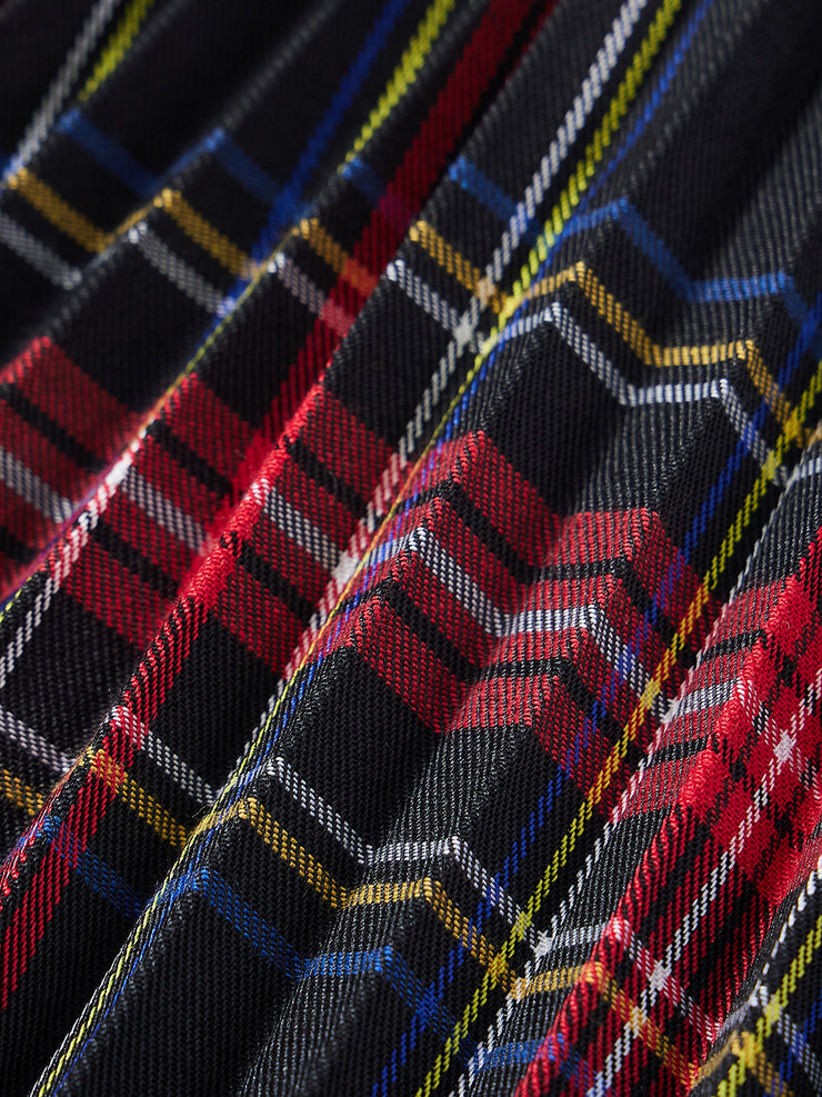 Pleated Plaid Skirt