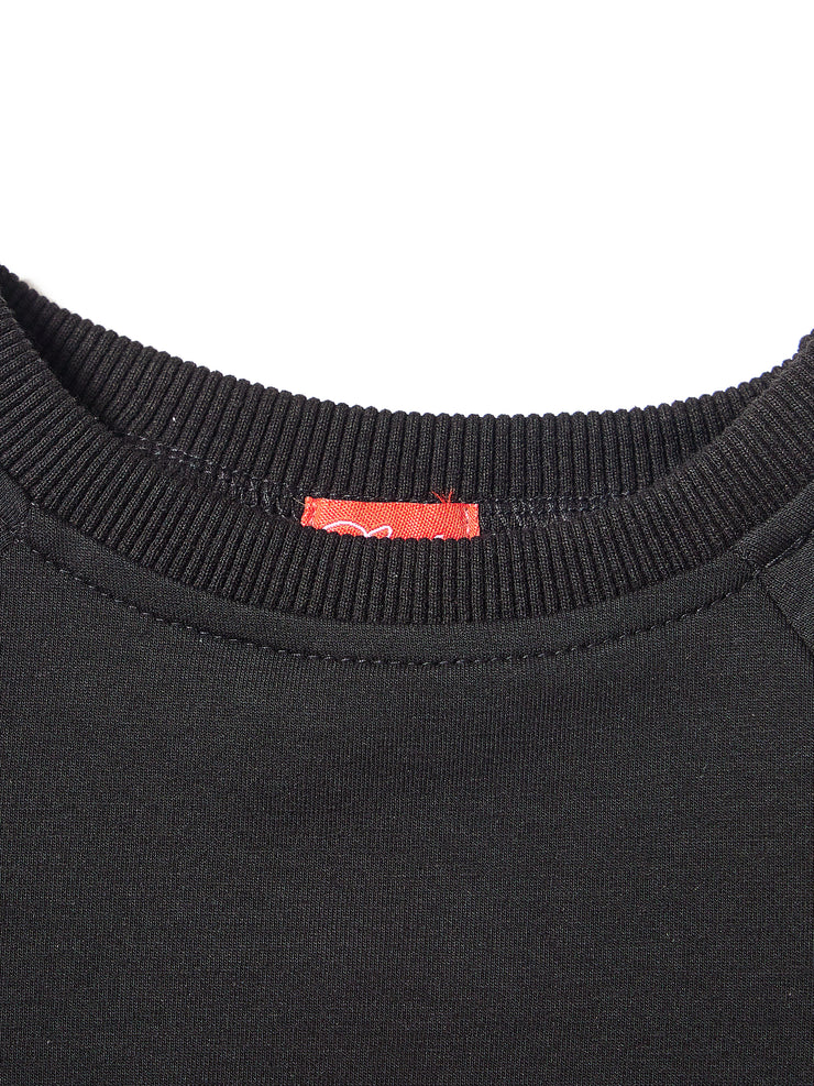 Rib Neck Outline House Print Top
