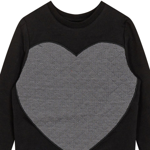 Quilted Houndstooth Combo Heart Top