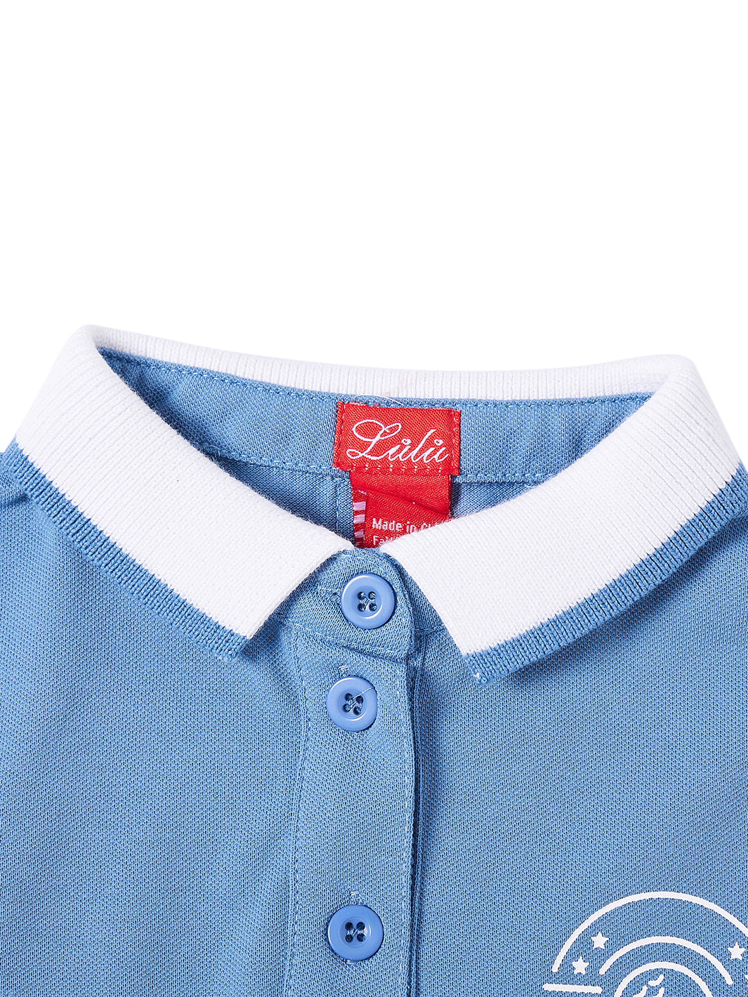 Golf Print Trim Short Sleeve Polo - Deep Blue Combo White
