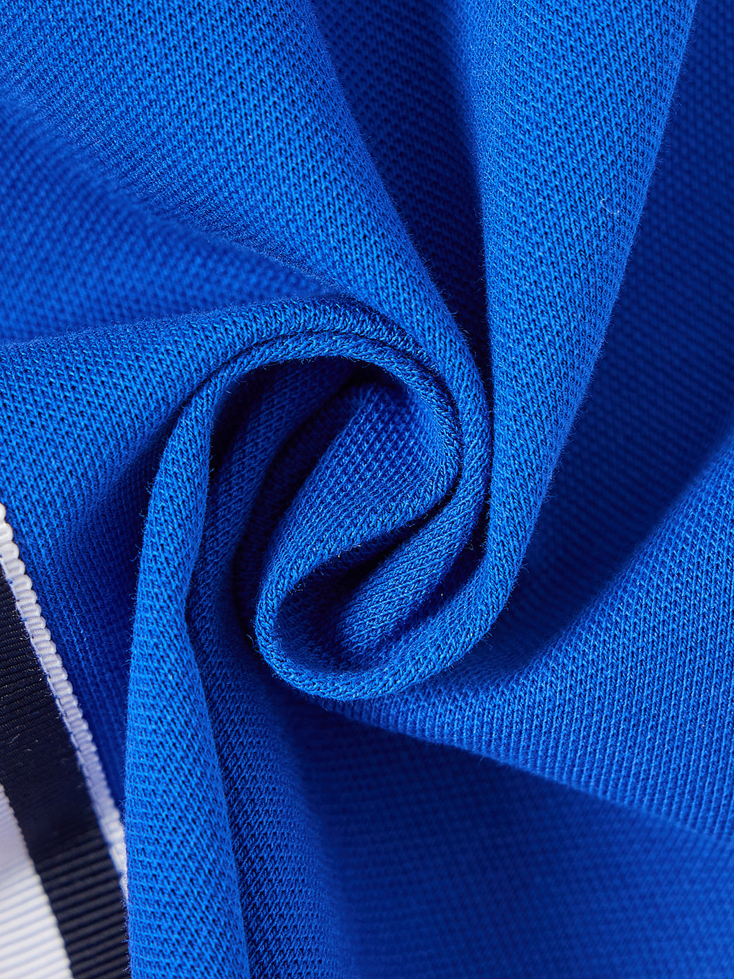 Golf Print Trim Short Sleeve Polo - Deep Royal Blue Combo White