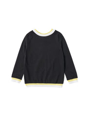 Color Ribbed Top - Black