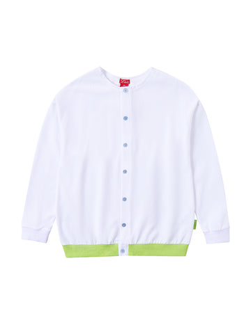 Front Buttons Top - White Combo Neon