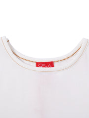 Combo Bottom Short Sleeve T-shirt - White Combo Lt. Blue