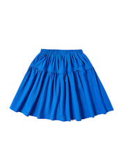 Yoke Gathered Combo Skirt - Deep Royal blue