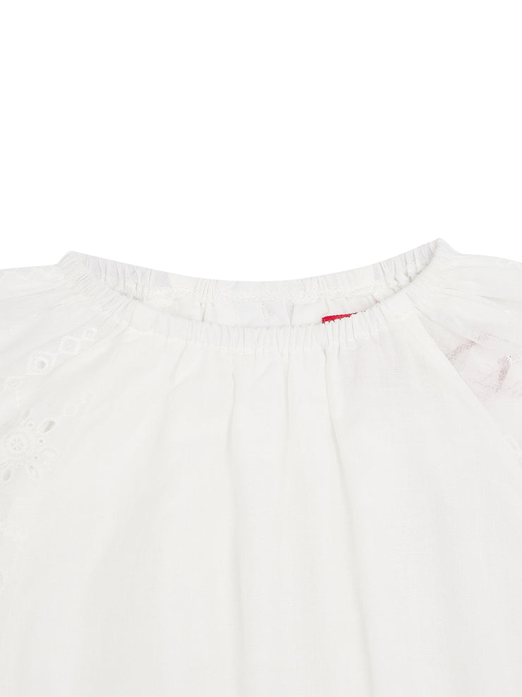 Girl Ruffle Eyelet Sleeve Set