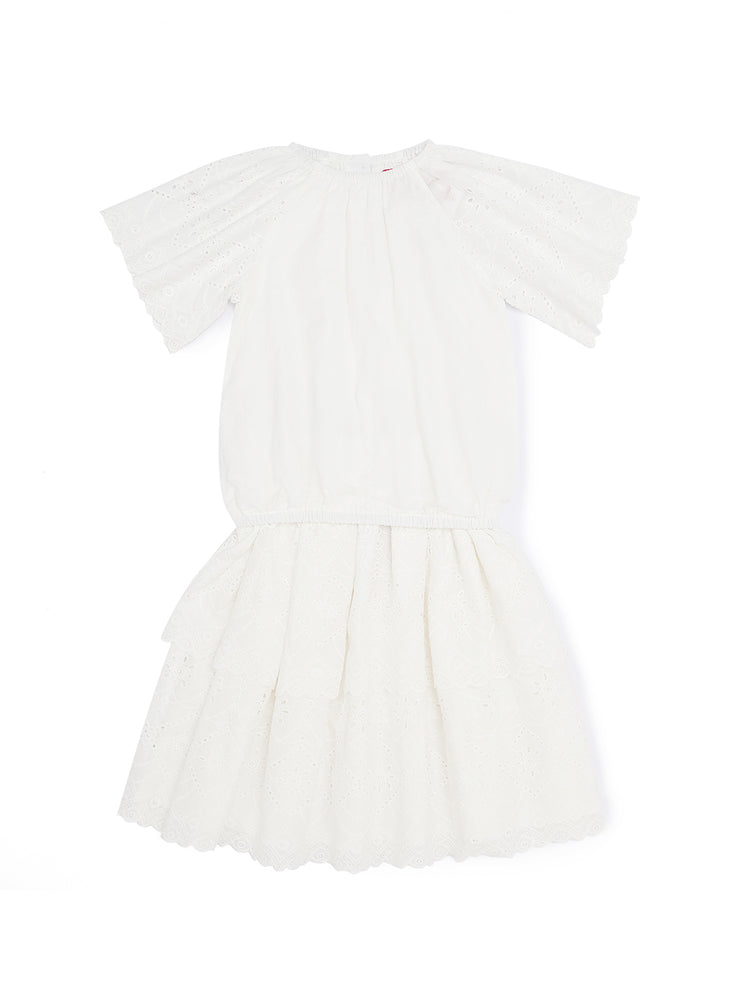 Girl Ruffle Eyelet Sleeve Set