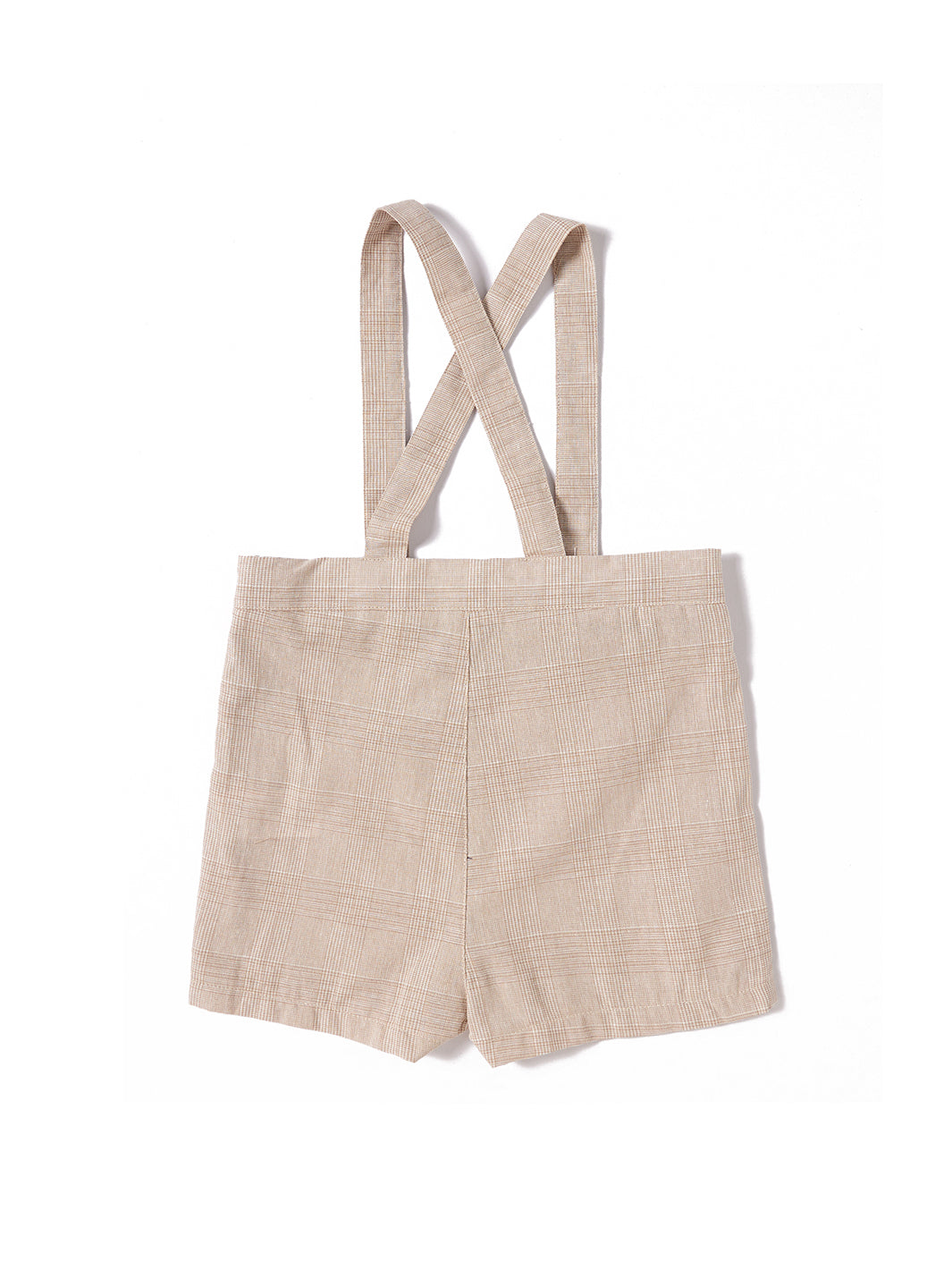 Baby Plaid Overall - Beige/White