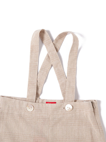 Baby Plaid Overall - Beige/White