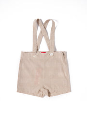 Baby Plaid Overall - Beige/White