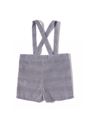 Baby Plaid Overall - Blue/White