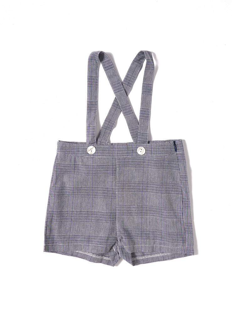 Baby Plaid Overall - Blue/White
