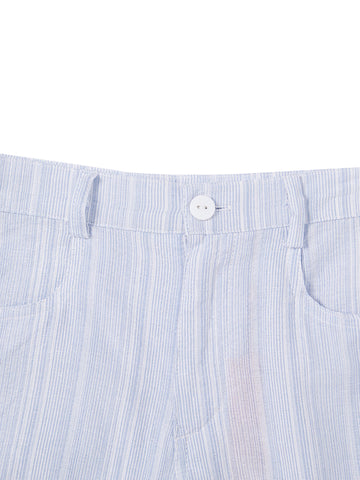 Short Stripe Pants - Lt. Blue/ White