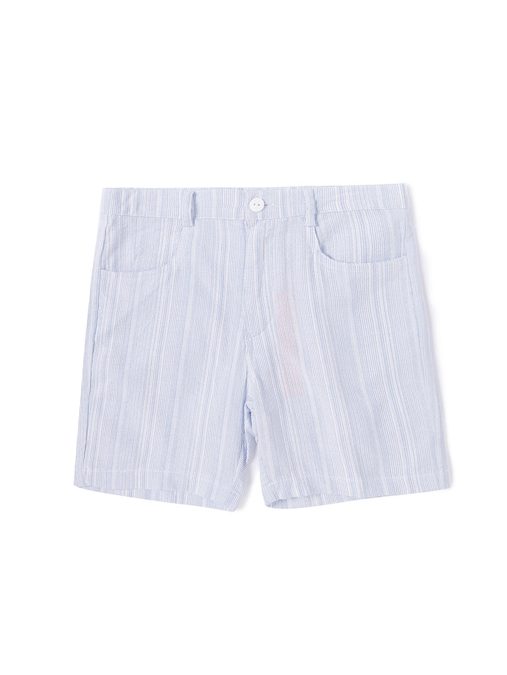 Short Stripe Pants - Lt. Blue/ White