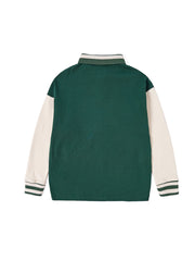 Tennis Club Print Polo - Forest Green