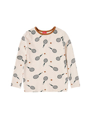 All Over Tennis Print Long Sleeve T-shirt