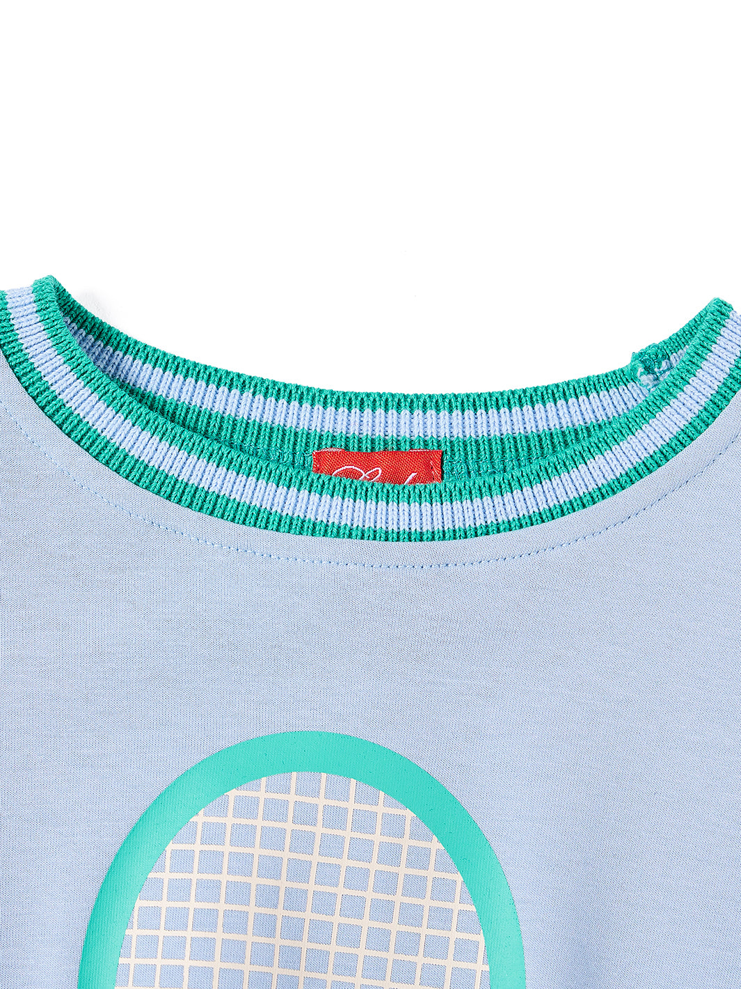 Tennis Racket Print Top - Sky Blue