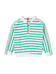 Collar Stripe Combo Top - White/Green