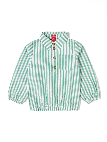 Striped Shirt - - White/Green