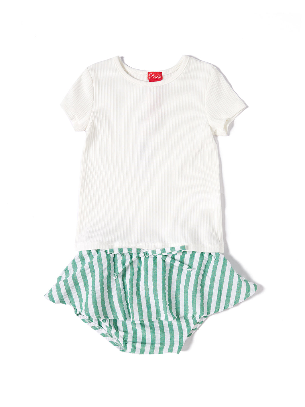 Baby Stripe Set - White/Green
