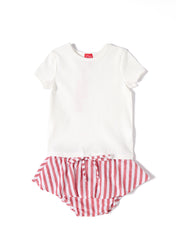 Baby Stripe Set - White/Red