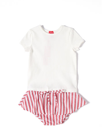 Baby Stripe Set - White/Red