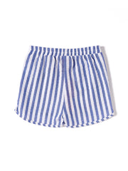 Short Striped Pants - White/Royal Blue