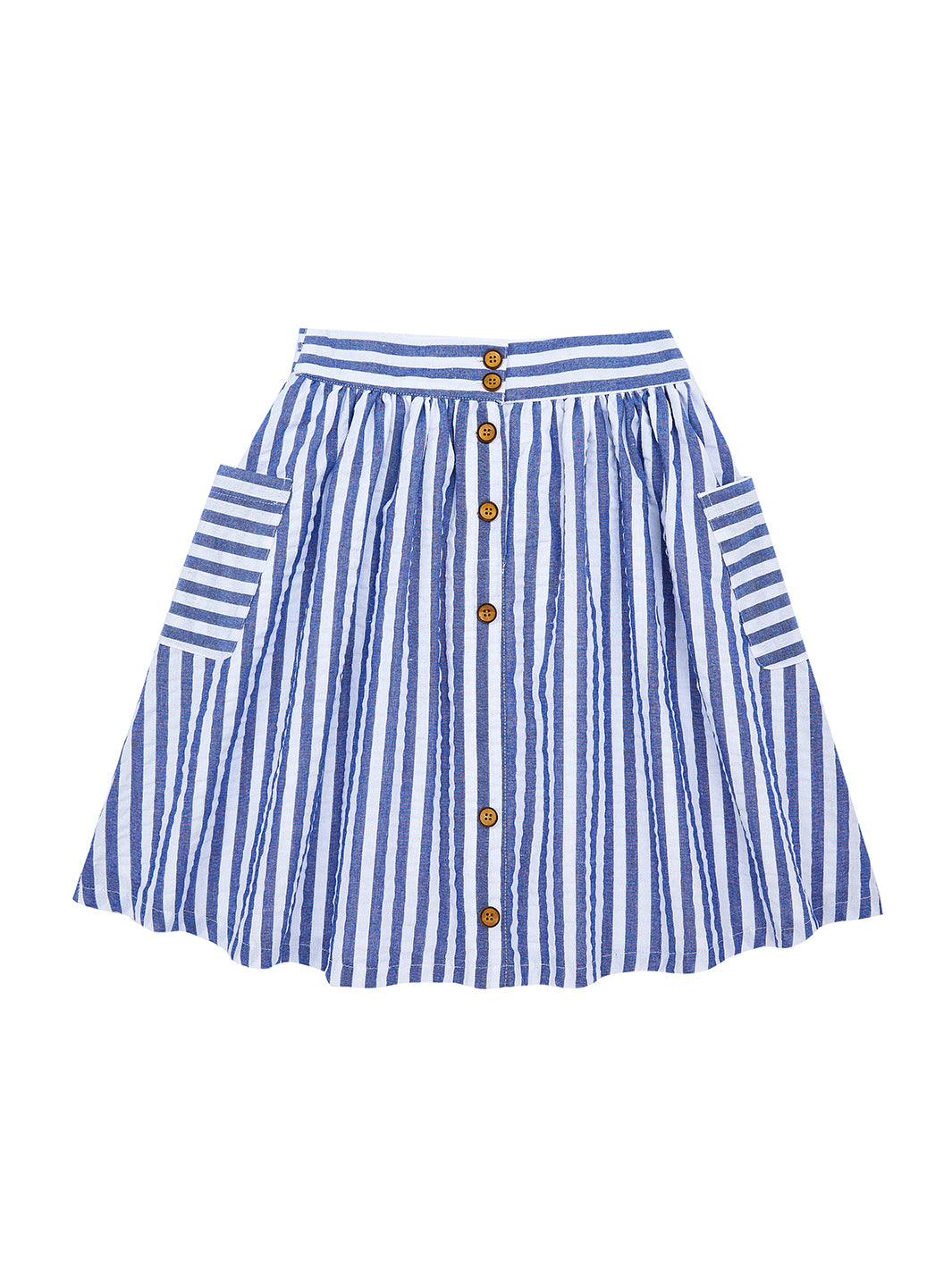 Striped Skirt - White/Royal Blue