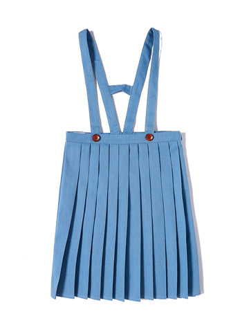 Denim Pleated Jumper - Lt. Blue