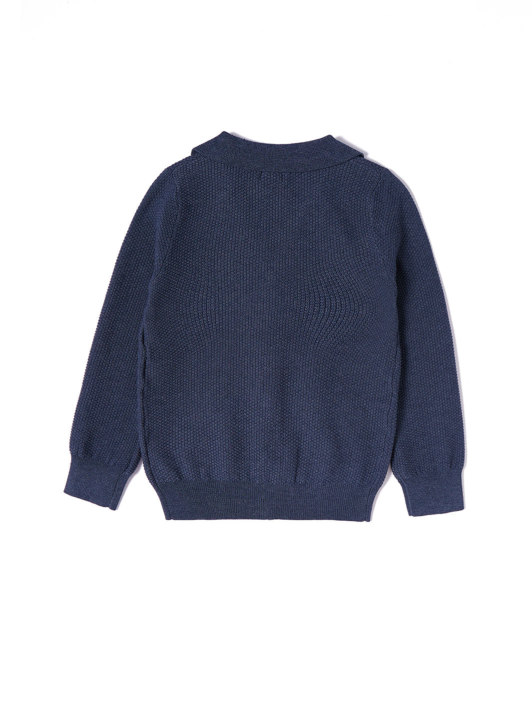 Blazer Bomber Style Sweater - Blue Grey Mix