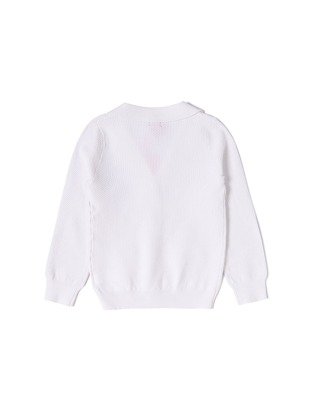 Blazer Bomber Style Sweater - White