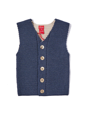 Combo Back Vest - Blue Beige Mix