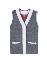 Vest Combo Neck - מיקס לבן נייבי