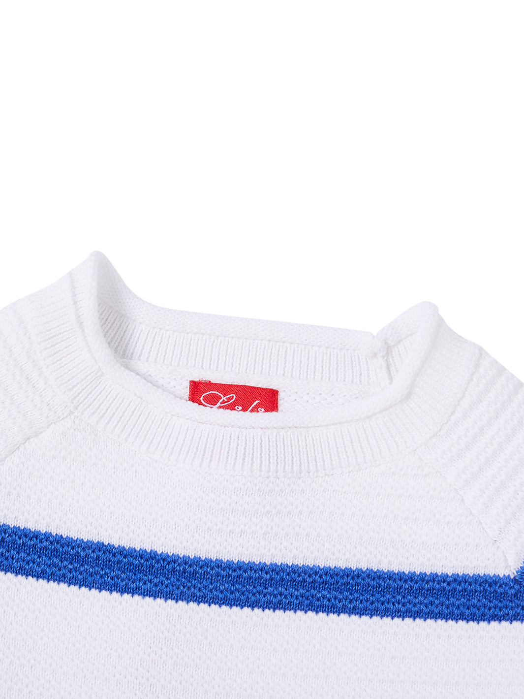 Thin Stripe combo Sweater - White Combo Royal Blue Mix