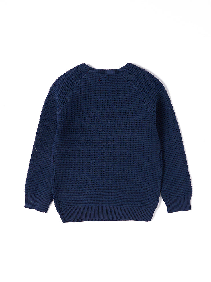 Basic Eyelet Sweater - Deep Navy