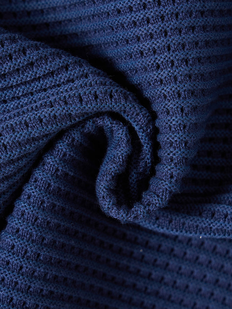 Basic Eyelet Sweater - Deep Navy