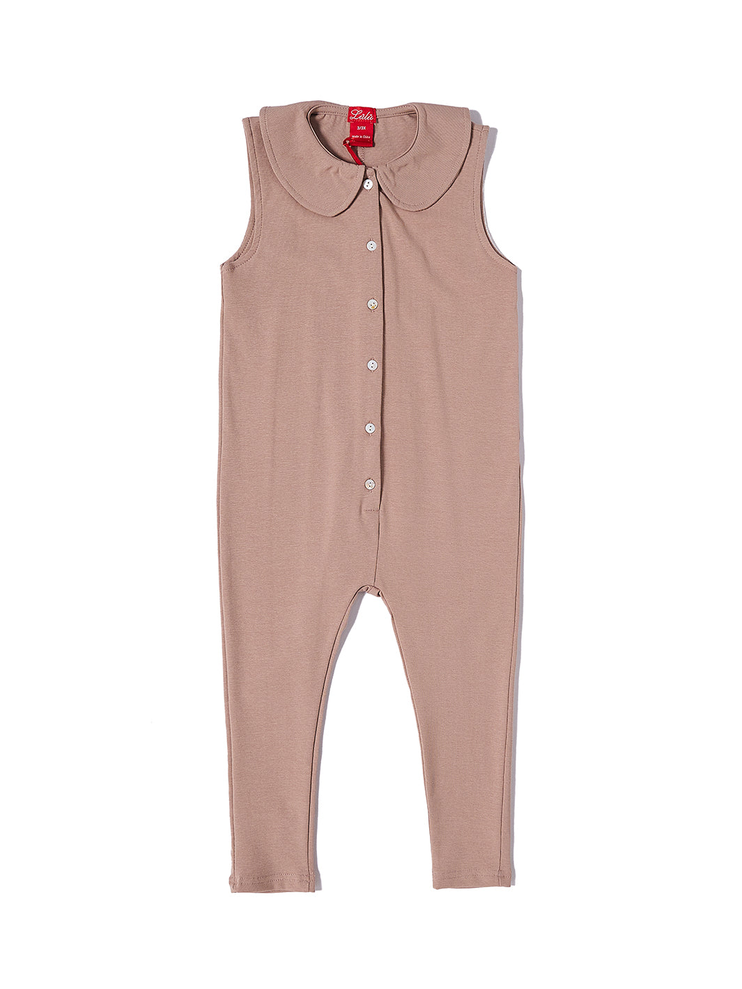 Baby Buttons Overall - Taupe