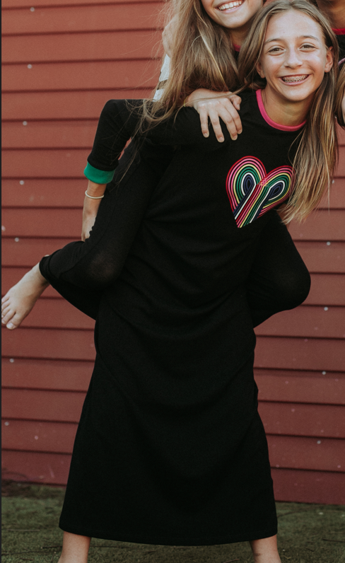 Stripe Heart Loung Dress
