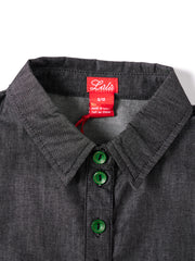 Camisa corta de mezclilla - Negro