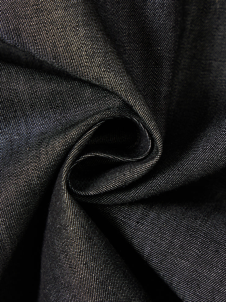 Denim Crop Length Shirt - Black