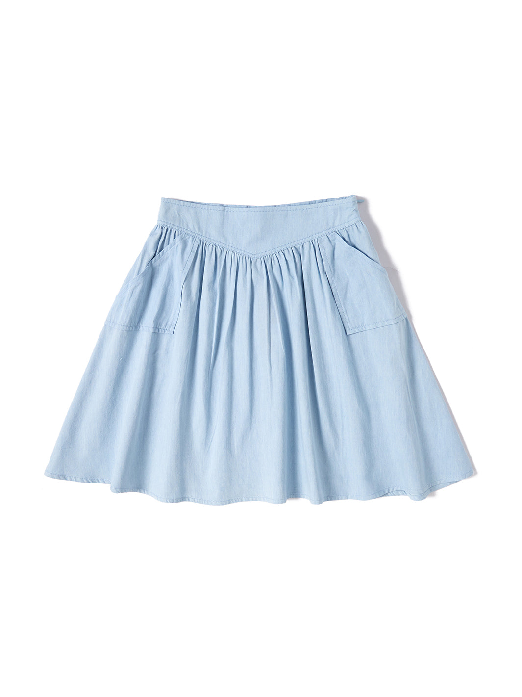 Pointy Yoke Skirt - Sky Blue