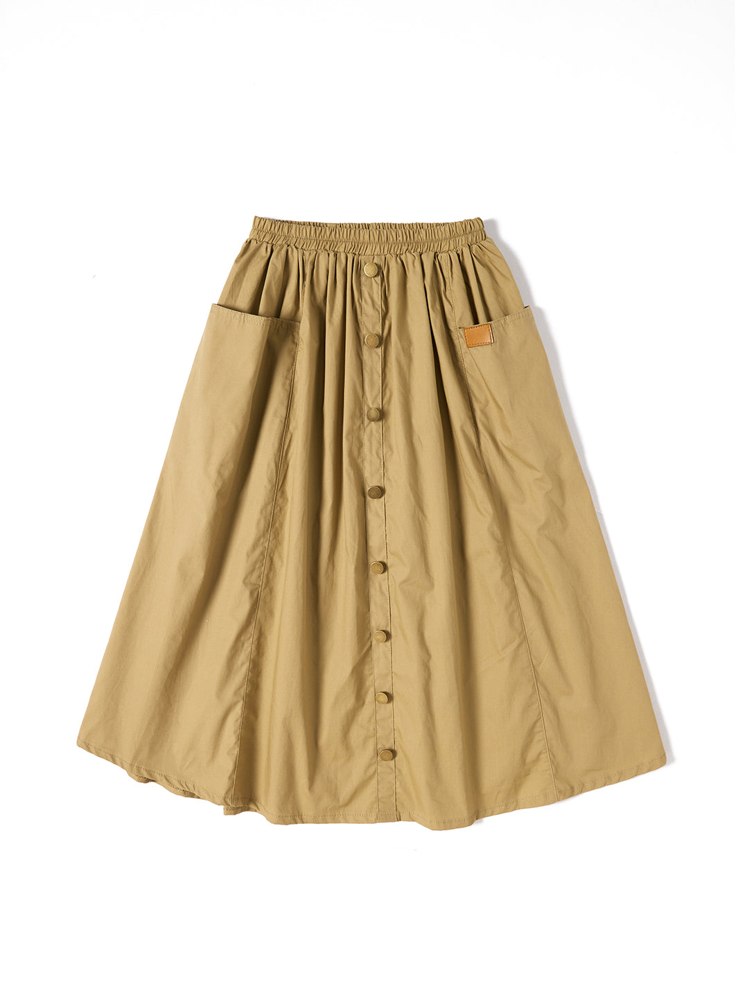 Gathers Maxi Length Skirt - Deep Beige