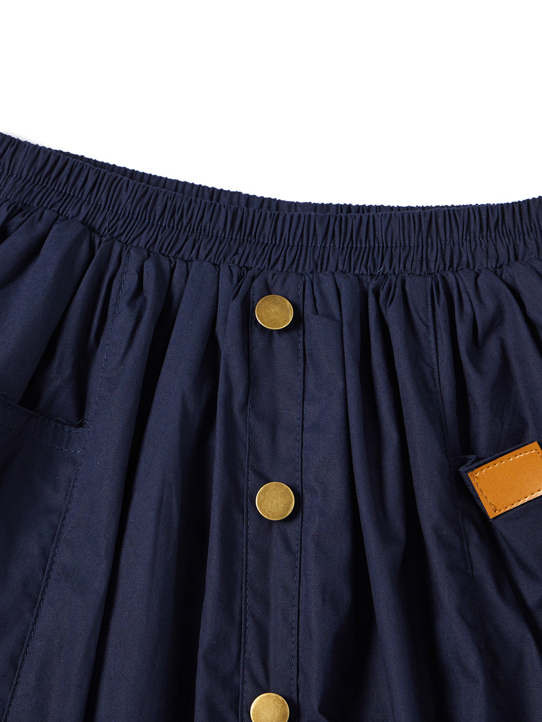 Gathers Maxi Length Skirt - Navy