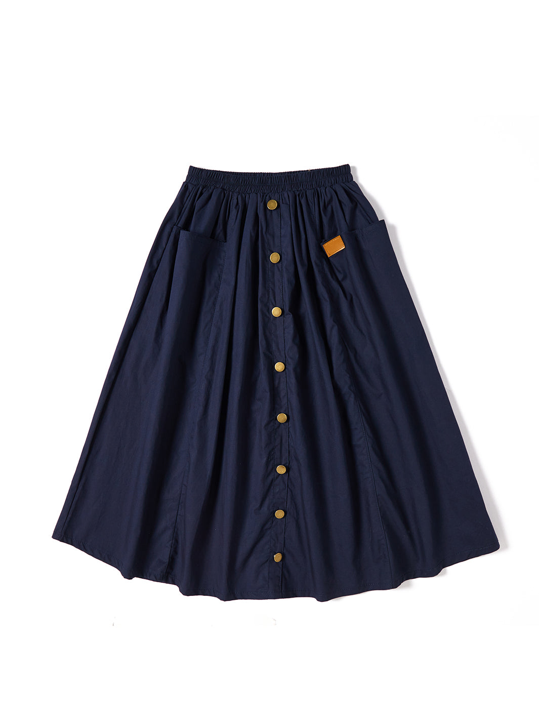 Gathers Maxi Length Skirt - Navy